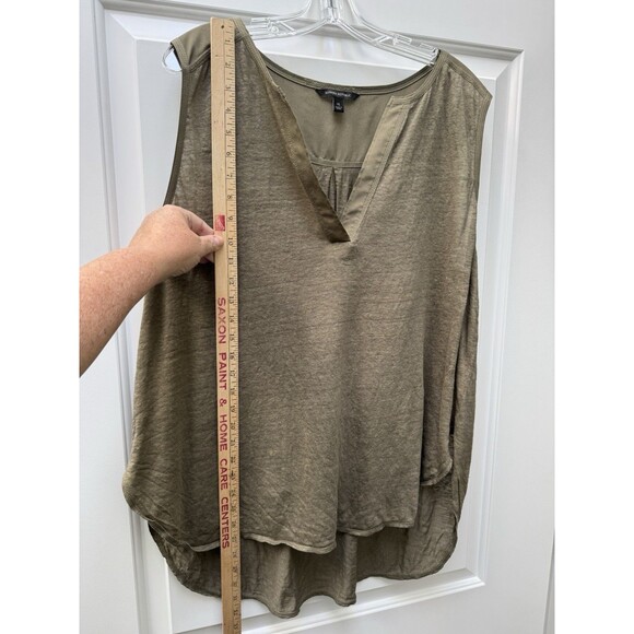 Banana Republic Olive‎ Green Knit Top Women’s Size XL High Front Low Back - Picture 4 of 8